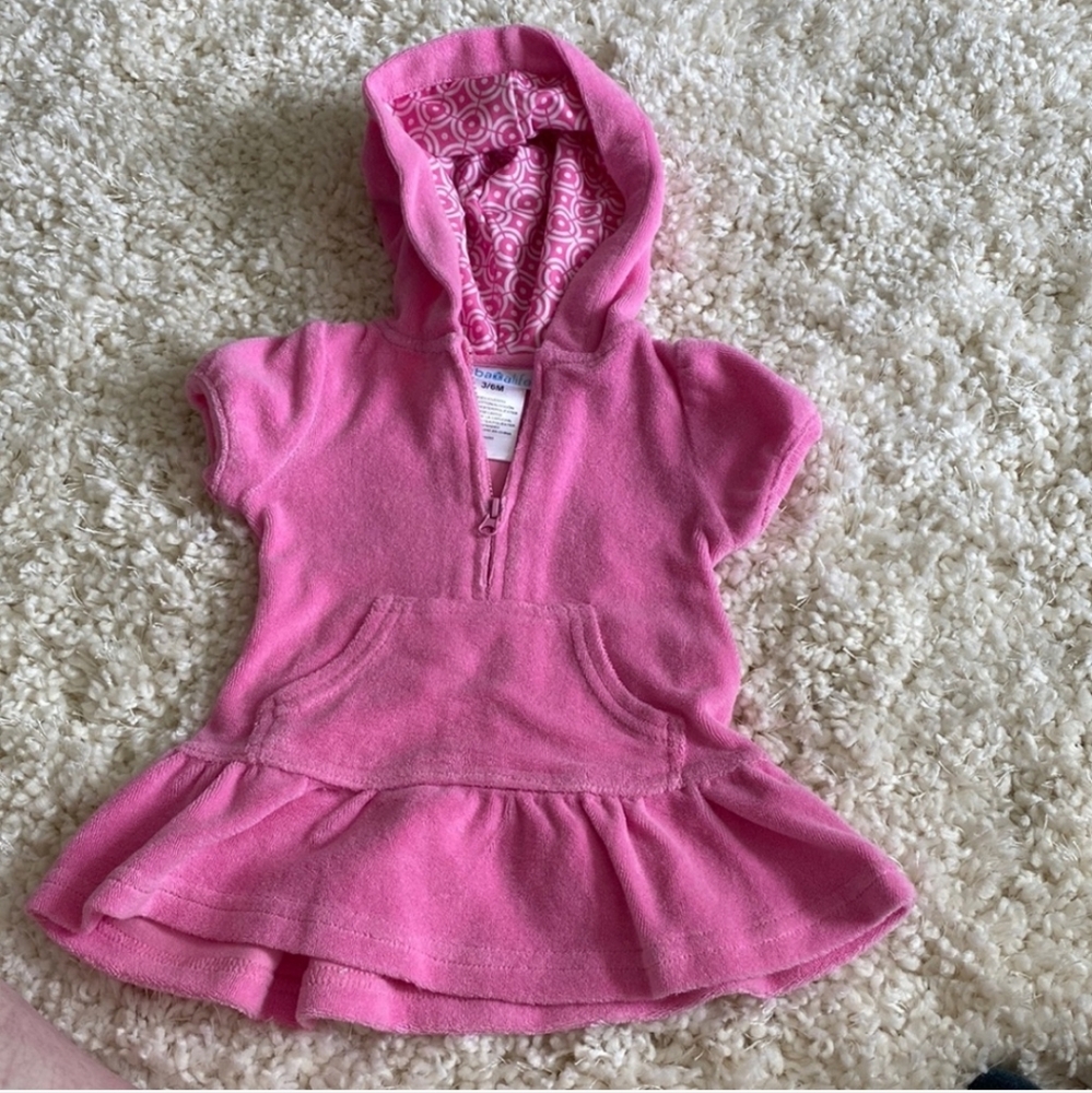 Cabana life pink terry swim cover size 3-6 months